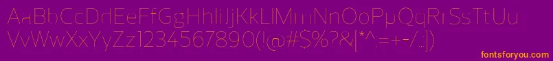 ReganUltralight Font – Orange Fonts on Purple Background