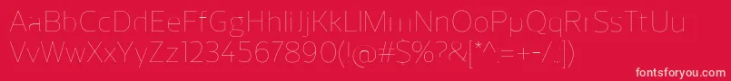 ReganUltralight Font – Pink Fonts on Red Background