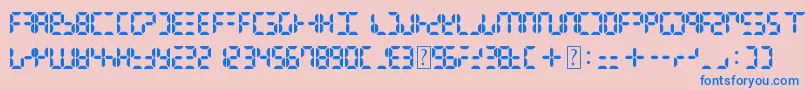 Czcionka DigitalDismay – niebieskie czcionki na różowym tle