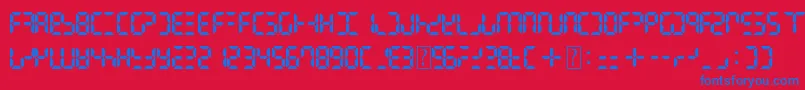 DigitalDismay Font – Blue Fonts on Red Background