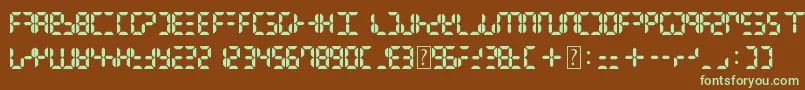 Czcionka DigitalDismay – zielone czcionki na brązowym tle