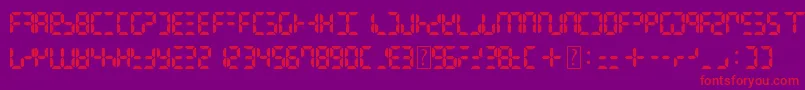 DigitalDismay Font – Red Fonts on Purple Background