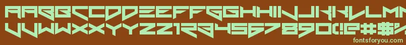 XerosTheorem-fontti – vihreät fontit ruskealla taustalla