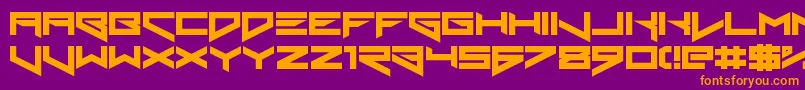 XerosTheoremフォントについての詳細 フォントXerosTheorem – 紫色の背景にオレンジのフォント