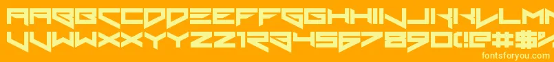 Police XerosTheorem – polices jaunes sur fond orange