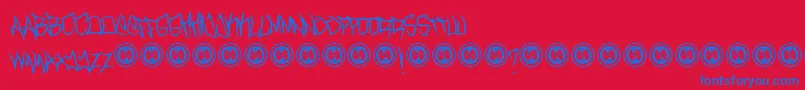 TurntupRegular Font – Blue Fonts on Red Background