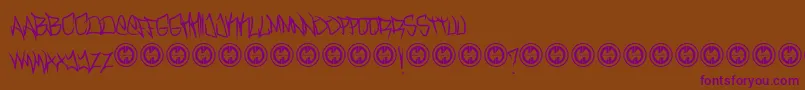 TurntupRegular Font – Purple Fonts on Brown Background