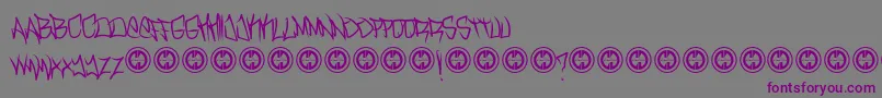 TurntupRegular Font – Purple Fonts on Gray Background