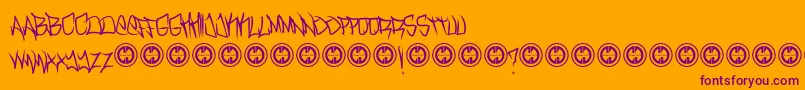 TurntupRegular Font – Purple Fonts on Orange Background