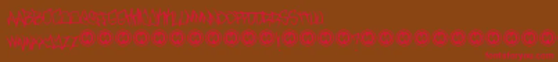 TurntupRegular Font – Red Fonts on Brown Background
