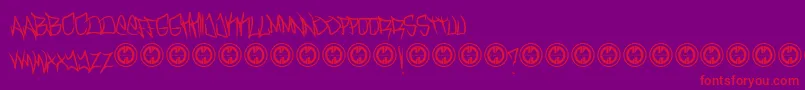 Fonte TurntupRegular – fontes vermelhas em um fundo violeta