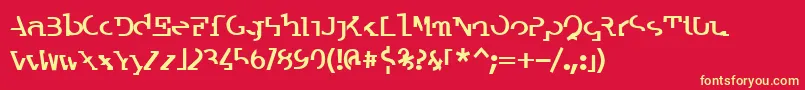 Labratb Font – Yellow Fonts on Red Background