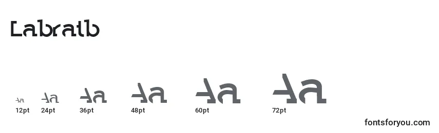 Размеры шрифта Labratb
