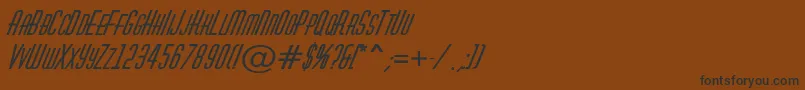 フォントAHuxleycapsBolditalic – 黒い文字が茶色の背景にあります