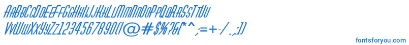 フォントAHuxleycapsBolditalic – 白い背景に青い文字