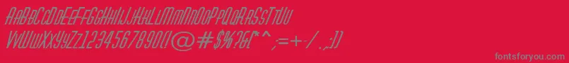 フォントAHuxleycapsBolditalic – 赤い背景に灰色の文字