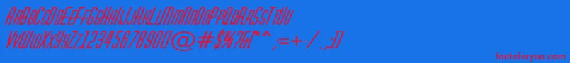 AHuxleycapsBolditalic Font – Red Fonts on Blue Background