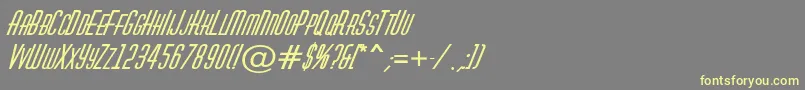 AHuxleycapsBolditalic Font – Yellow Fonts on Gray Background