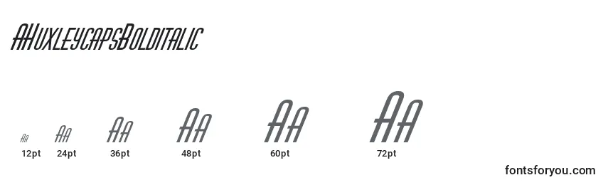 AHuxleycapsBolditalic Font Sizes