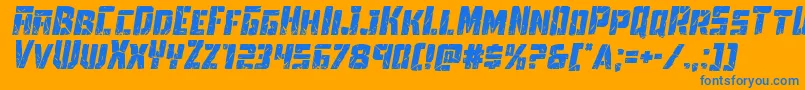 Towerruinsital Font – Blue Fonts on Orange Background