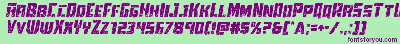 Towerruinsital Font – Purple Fonts on Green Background