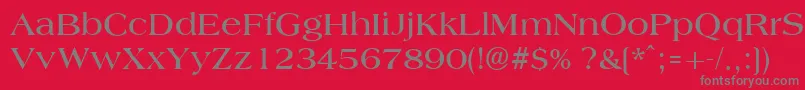フォントAmphionBold – 赤い背景に灰色の文字