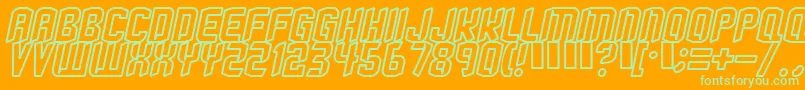 Strangephenomena  Outlined  Font – Green Fonts on Orange Background