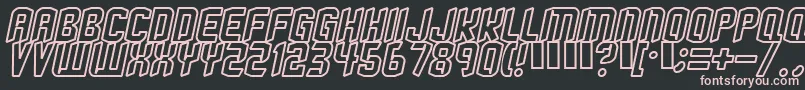 Strangephenomena  Outlined -Schriftart – Rosa Schriften auf schwarzem Hintergrund