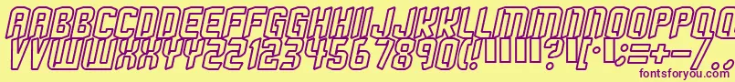 Strangephenomena  Outlined  Font – Purple Fonts on Yellow Background