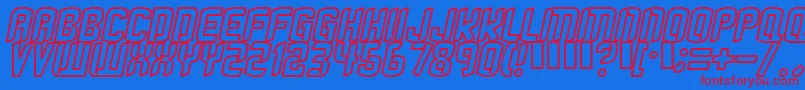 Strangephenomena  Outlined  Font – Red Fonts on Blue Background