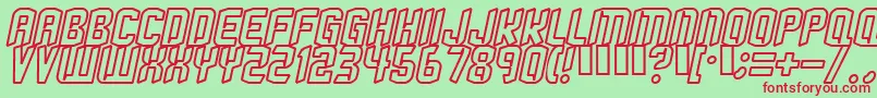Strangephenomena  Outlined  Font – Red Fonts on Green Background