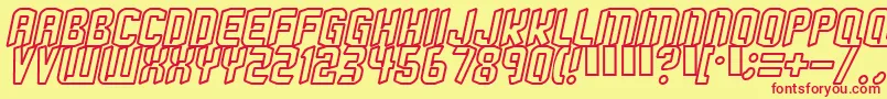 Strangephenomena  Outlined  Font – Red Fonts on Yellow Background
