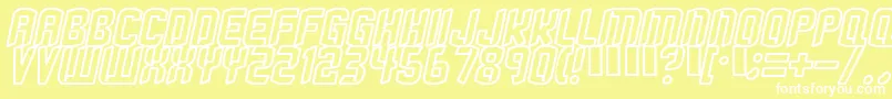 Strangephenomena  Outlined  Font – White Fonts on Yellow Background