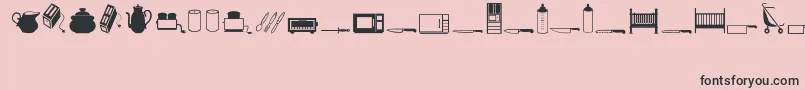 フォントHousehol – ピンクの背景に黒い文字