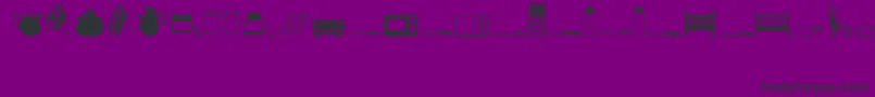 フォントHousehol – 紫の背景に黒い文字