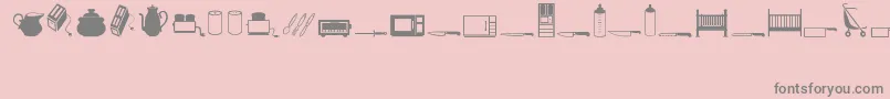 フォントHousehol – ピンクの背景に灰色の文字