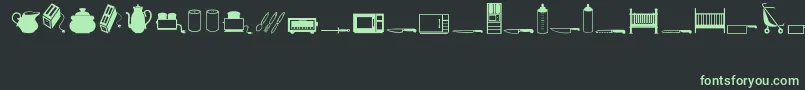 Househol-fontti – vihreät fontit mustalla taustalla