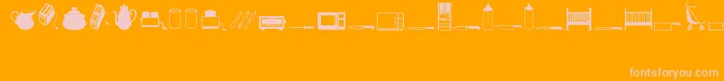 フォントHousehol – オレンジの背景にピンクのフォント