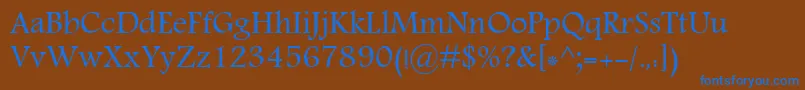 フォントMoNawel – 茶色の背景に青い文字