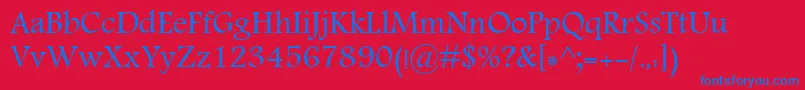フォントMoNawel – 赤い背景に青い文字