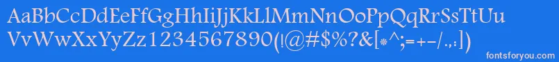 フォントMoNawel – ピンクの文字、青い背景