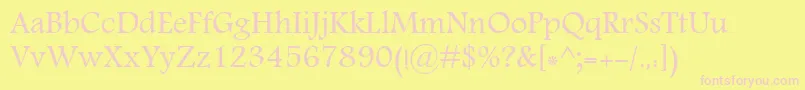 MoNawel Font – Pink Fonts on Yellow Background
