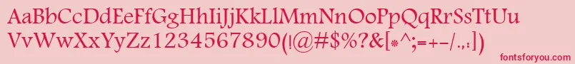 MoNawel-fontti – punaiset fontit vaaleanpunaisella taustalla
