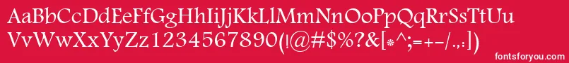MoNawel-fontti – valkoiset fontit punaisella taustalla