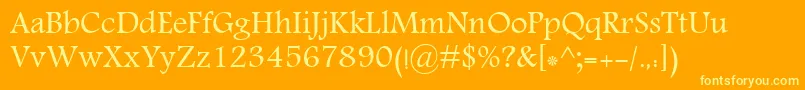 MoNawel Font – Yellow Fonts on Orange Background