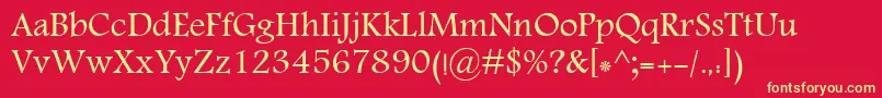MoNawel-fontti – keltaiset fontit punaisella taustalla