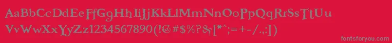 フォントBooterFiveZero – 赤い背景に灰色の文字
