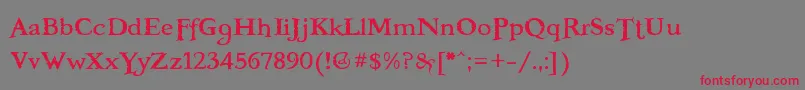 BooterFiveZero-Schriftart – Rote Schriften auf grauem Hintergrund