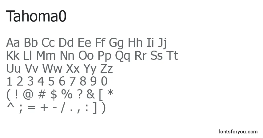 Fuente Tahoma0 - alfabeto, números, caracteres especiales