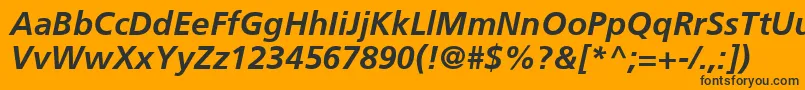 FrutigerCe66BoldItalic Font – Black Fonts on Orange Background